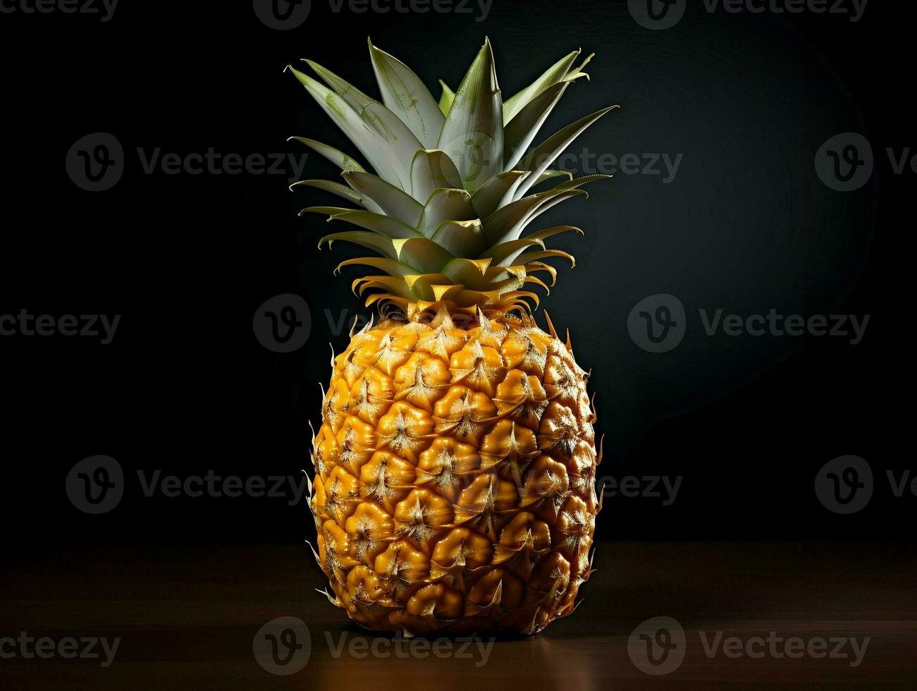 isolato ananas su un' buio sfondo. alto qualità. ai generativo foto