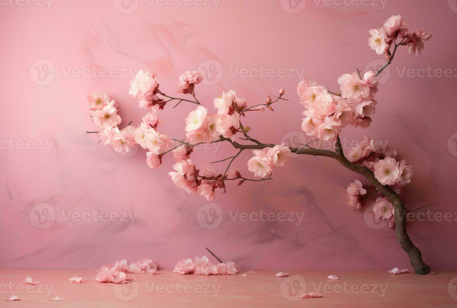 fioritura sakura albero su rosa sfondo con copia spazio. ai generato foto