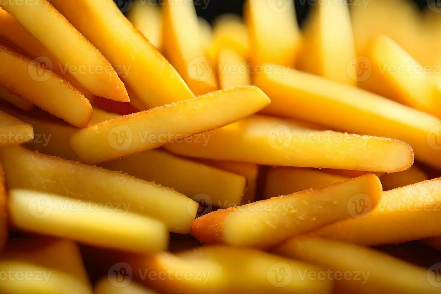 il immagine è un' vicino su di francese patatine fritte con un' luminosa leggero sfondo nel un' studio creativo risorsa, ai generato foto