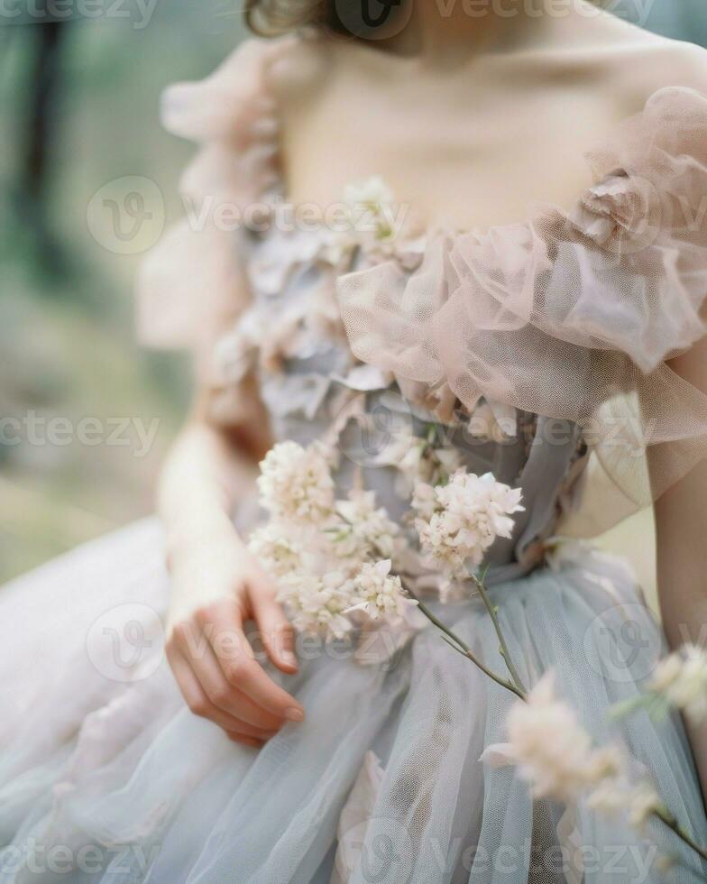 sposa Tenere mazzo di fiori su sua nozze giorno.. generativo ai foto