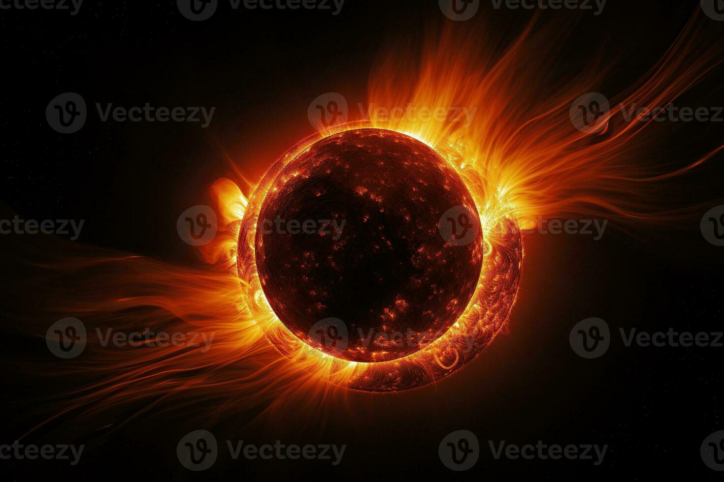 fantastico Visualizza di il solare eclisse. generato di artificiale intelligenza foto