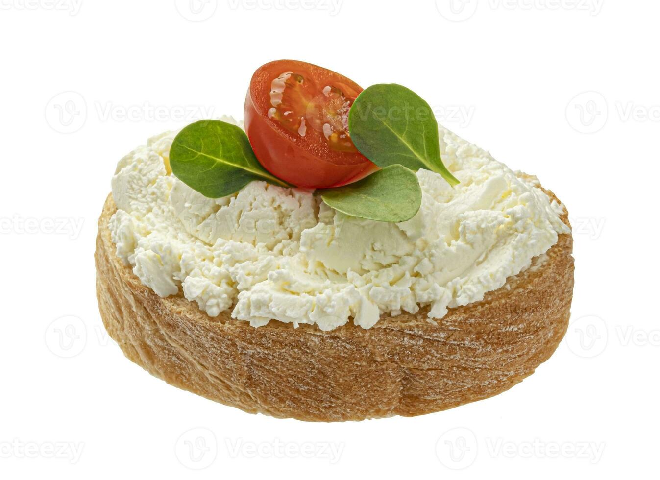 pane con crema formaggio isolato su bianca sfondo foto
