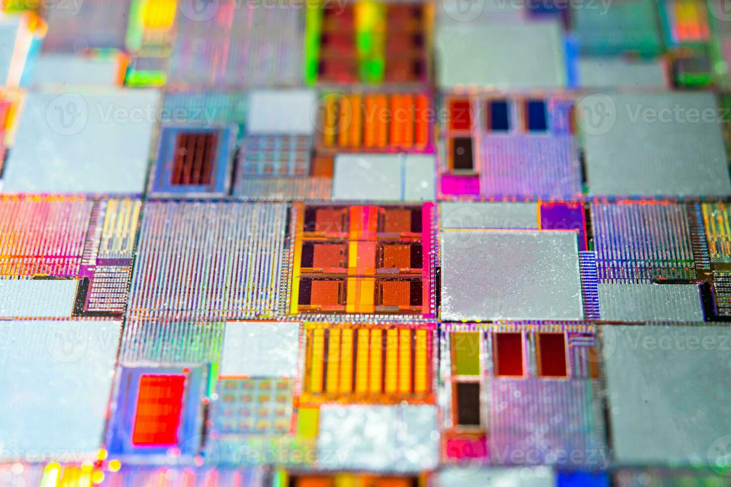 wafer di silicio per la fabbricazione di semiconduttori di circuiti integrati. foto