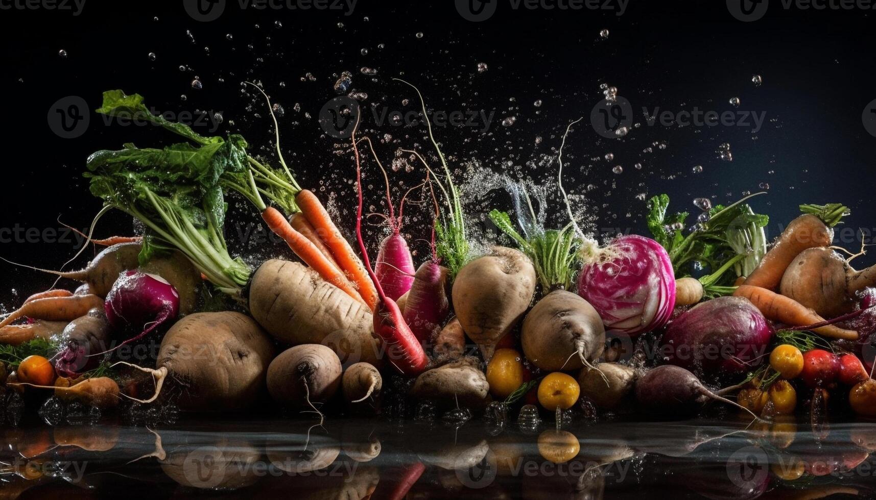 un' fresco e colorato verdura insalata pasto generato di ai foto