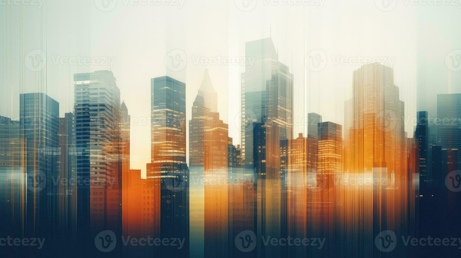leggero sfocato edificio città sfondo ai generato foto