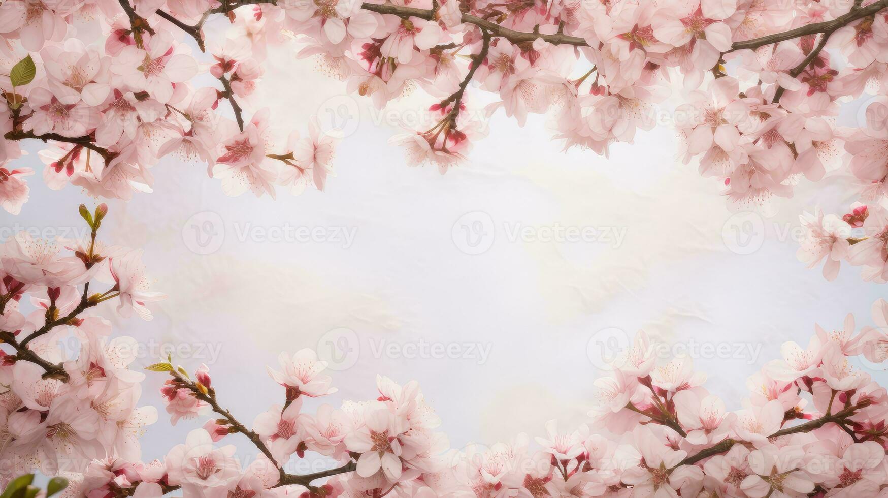 natura telaio albero floreale superiore Visualizza ai generato foto