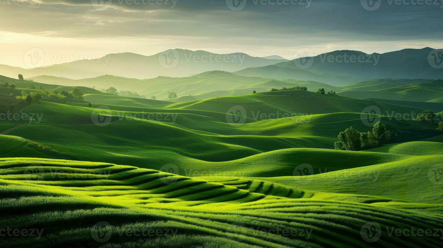 erba terra bellissimo verde paesaggio ai generato foto