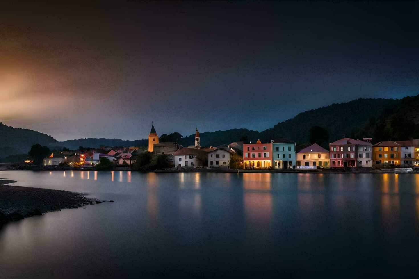 foto sfondo il cielo, notte, il Luna, il chiaro di luna, il chiaro di luna, il. ai-generato