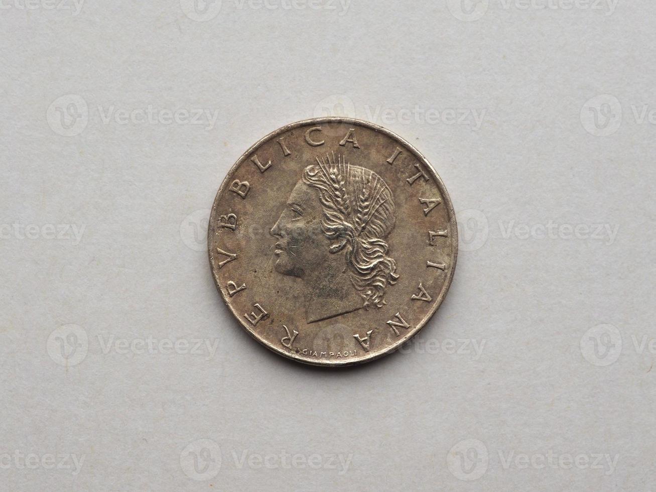 moneta da 20 lire vintage, italia foto