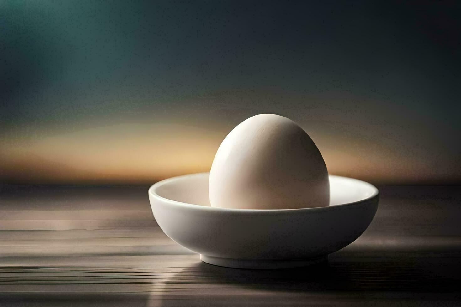 un uovo nel un' ciotola su un' tavolo. ai-generato foto