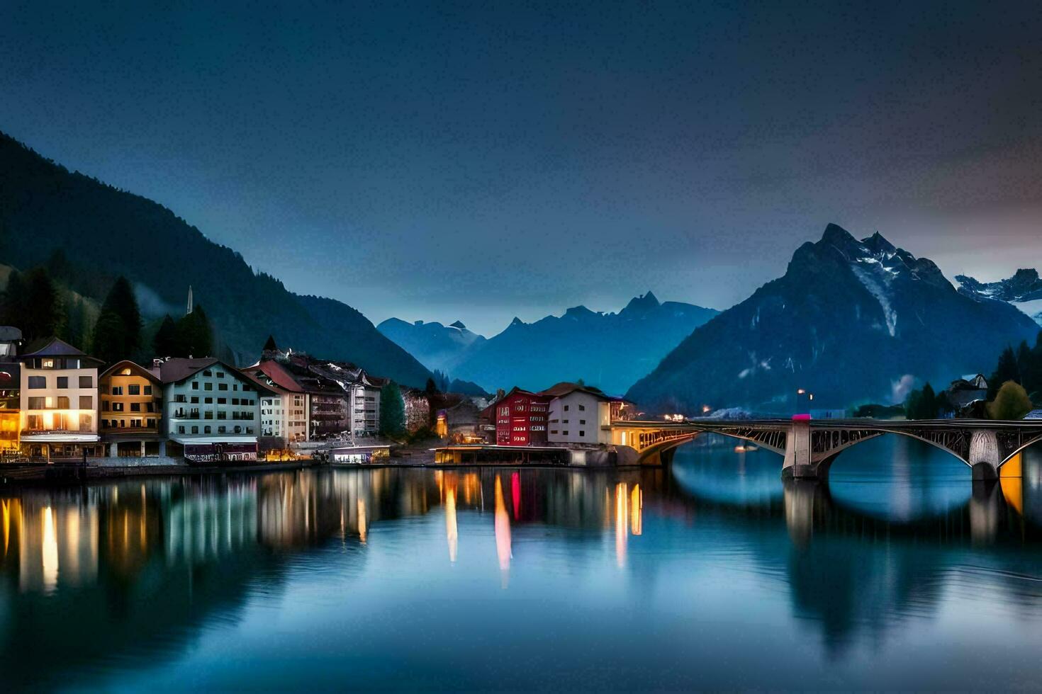 il bellissimo cittadina di lucerna, Svizzera. ai-generato foto