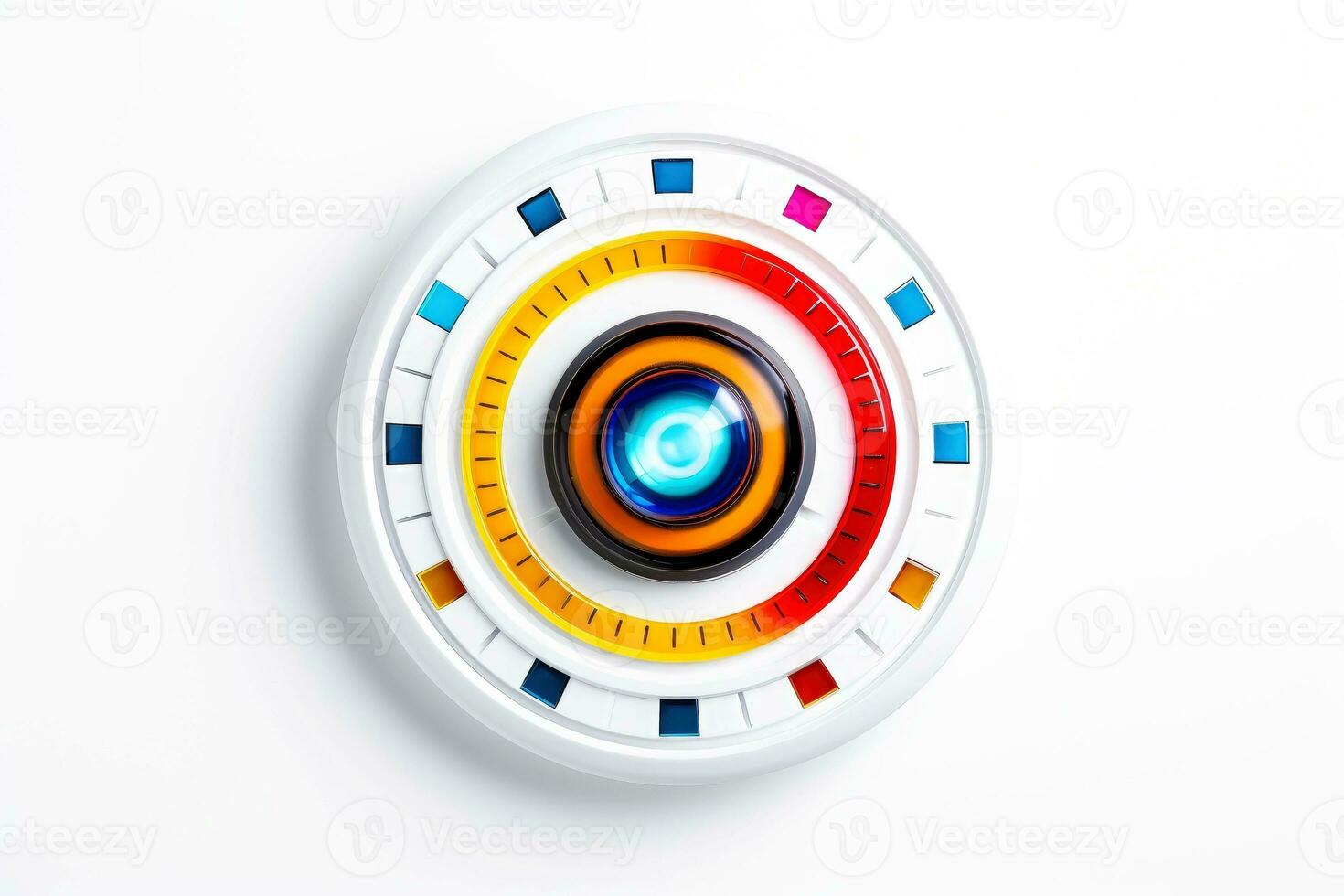 astratto alto Tech multicolore pulsante su bianca sfondo, generativo ai foto