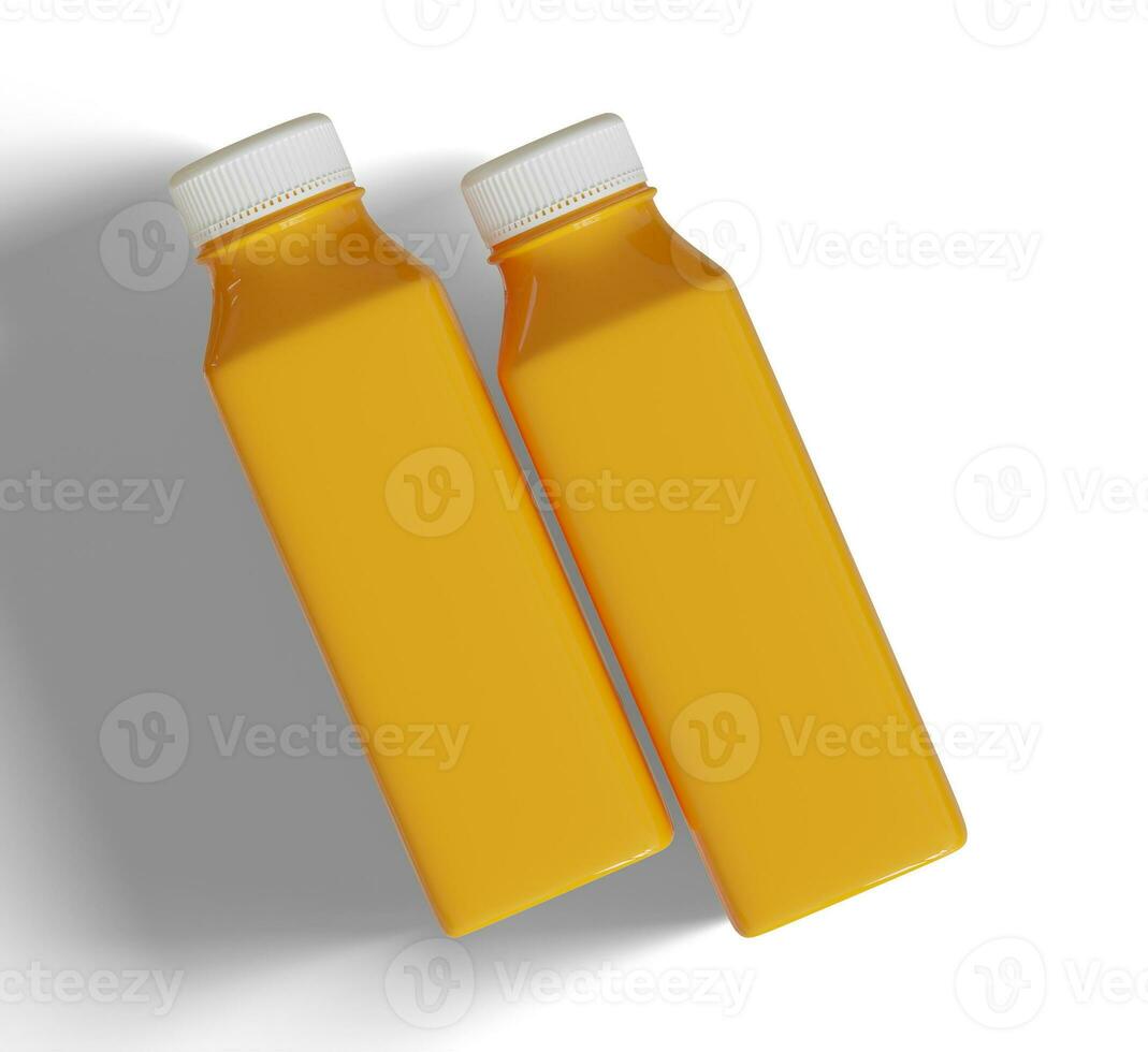 arancia succo o frullato succo bottiglia illustrazione 3d rendere foto