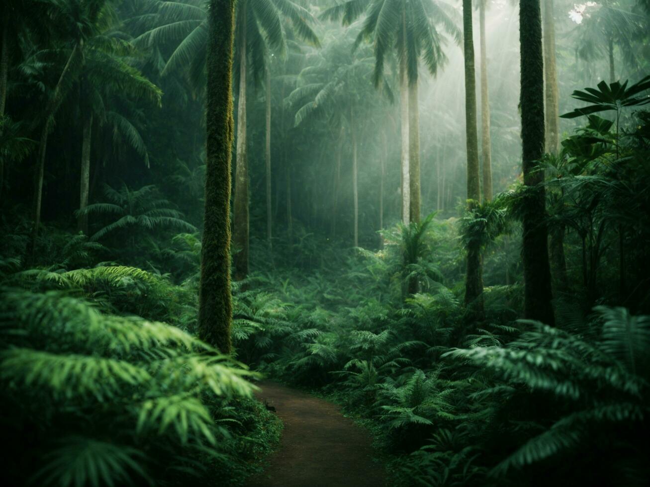 tropicale denso foresta natura sfondo ai generato foto