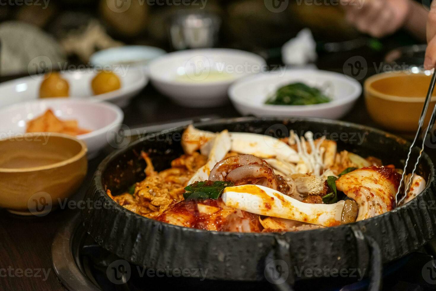 coreano stile Saltato in padella calamaro delizioso cibo foto