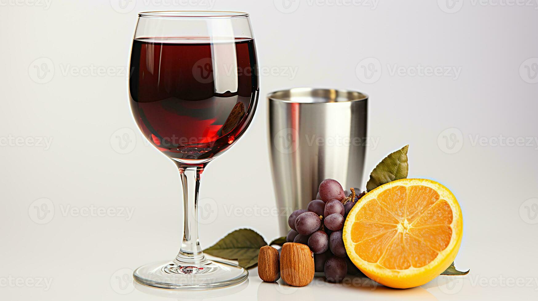 il bicchiere di vino e uva, ai generato foto