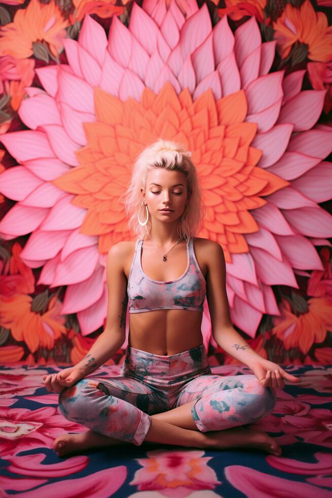 edificante automedicazione attraverso yoga e meditazione - ai generato foto