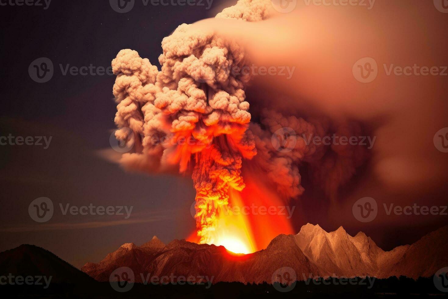 natura disastro vulcanico eruzione ai generato foto