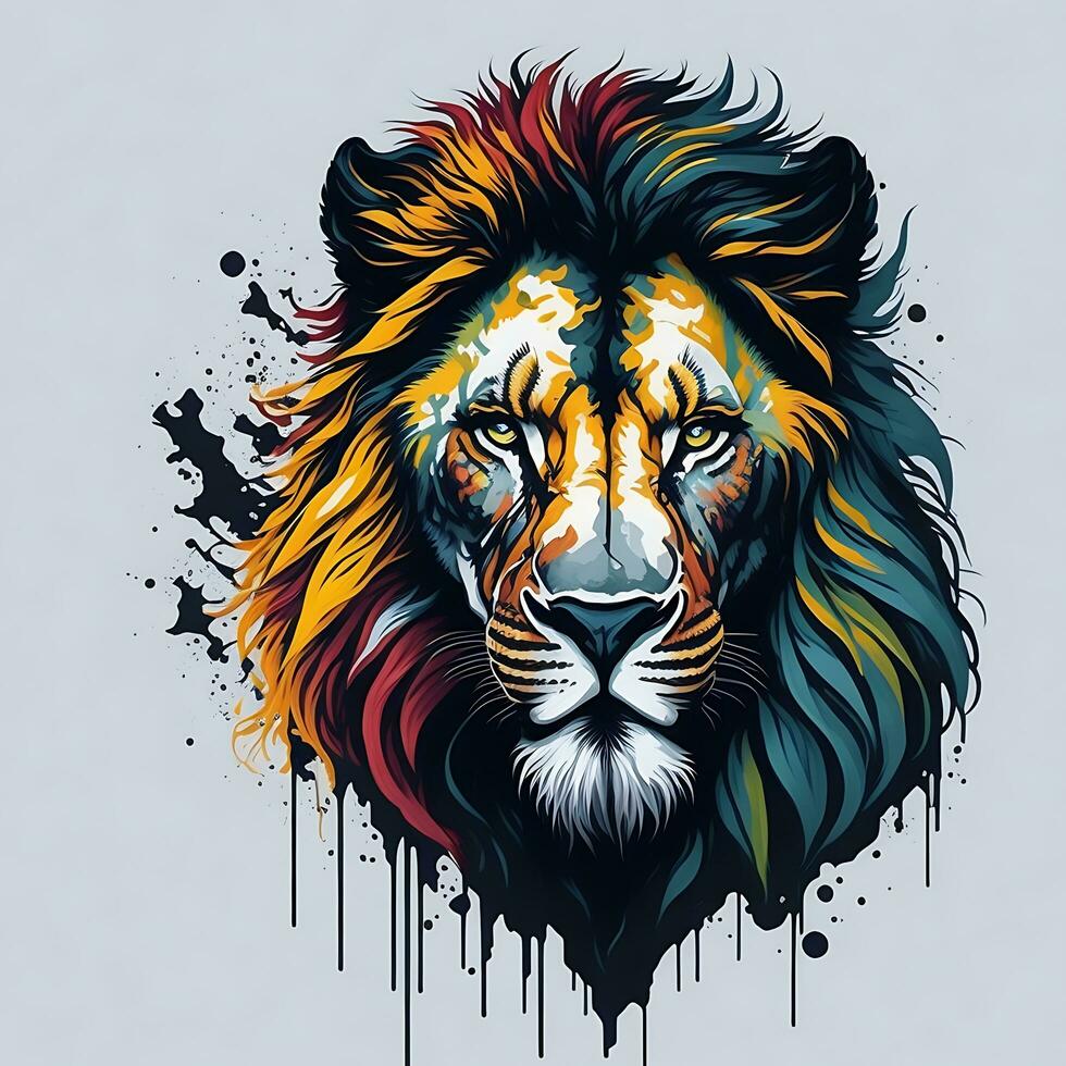 colorato Leone viso logo foto