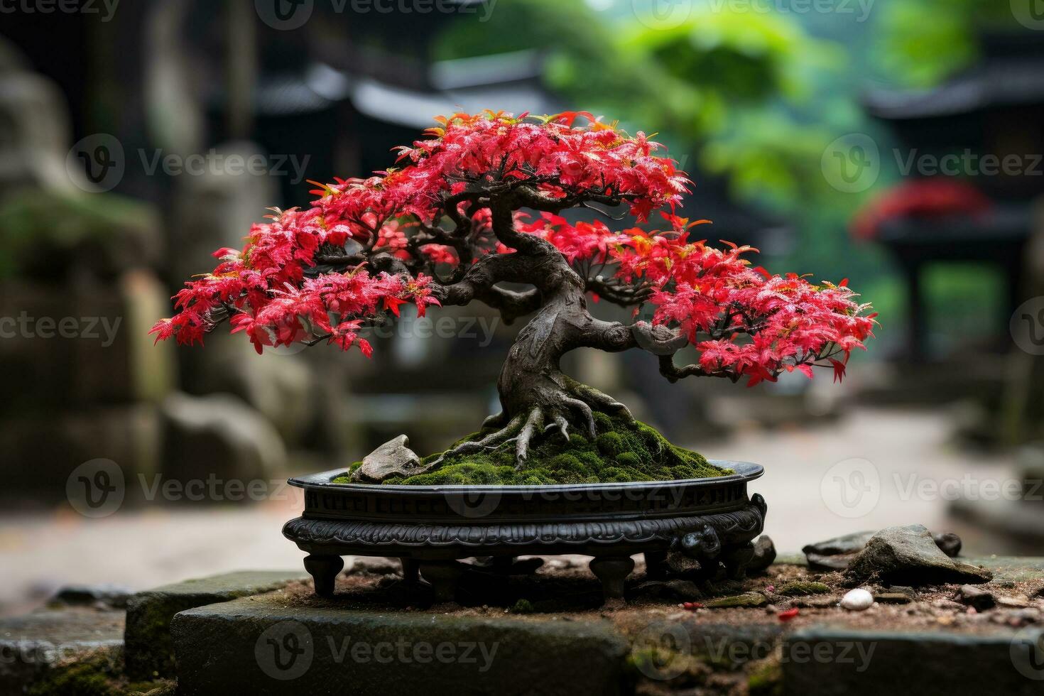 tradizionale giapponese Bonsai pianta arte ai generato foto