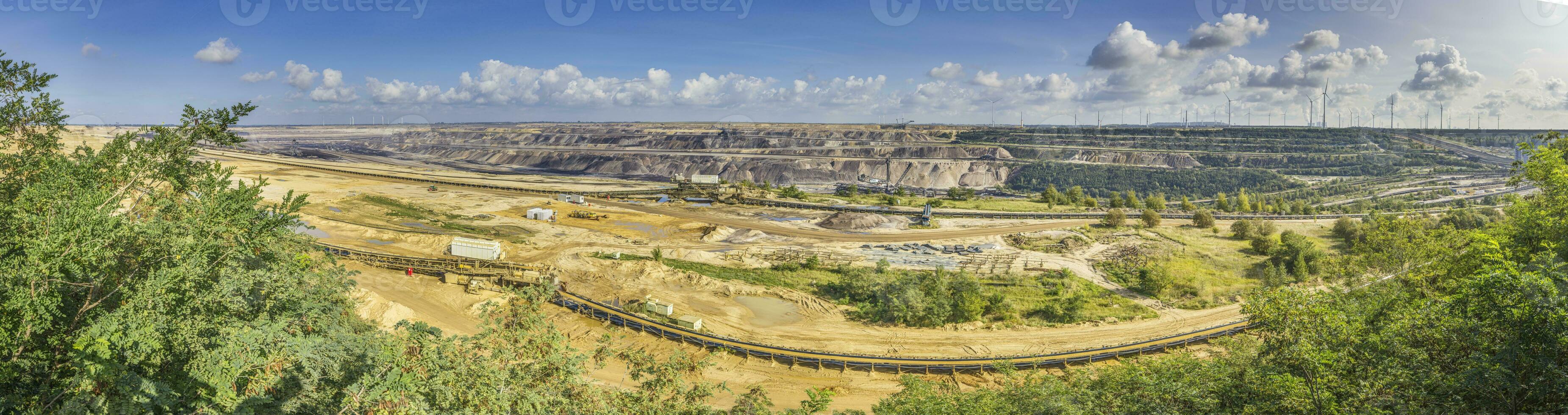 panoramico Immagine di il Garzweiler a cielo aperto carbone il mio nel Germania foto