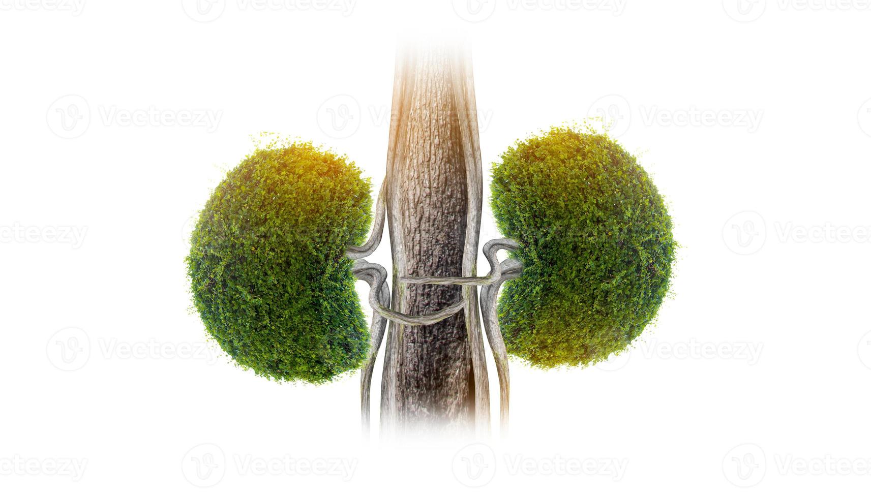alberi reni 3d concetti ambientali e medici foto