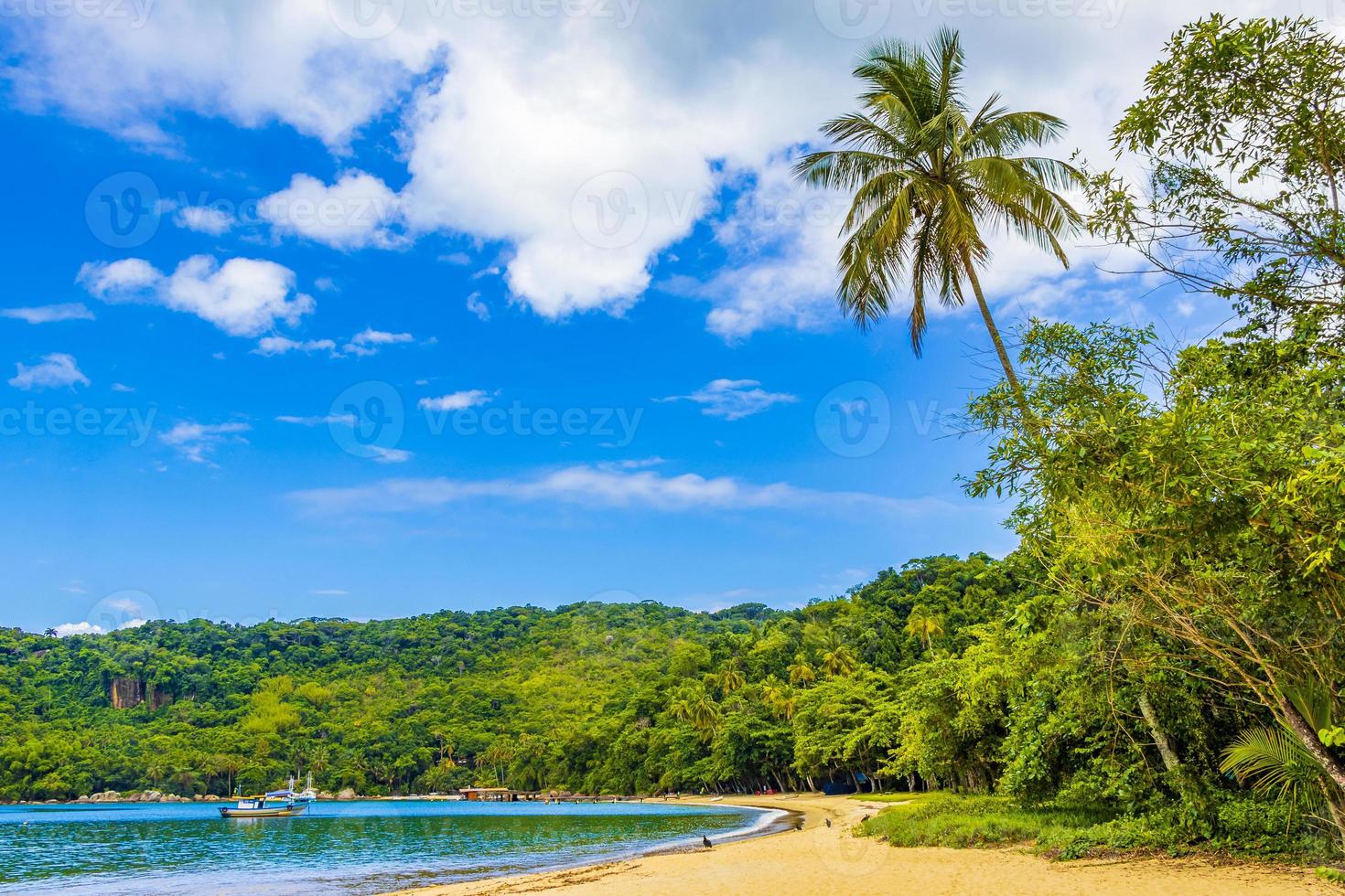 spiaggia di mangrovie e pouso sull'isola tropicale ilha grande brasile. foto