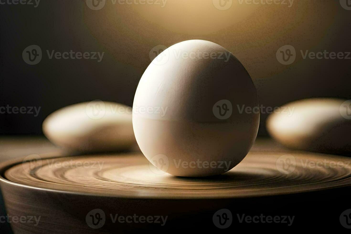 un uovo su superiore di un' di legno tavolo. ai-generato foto