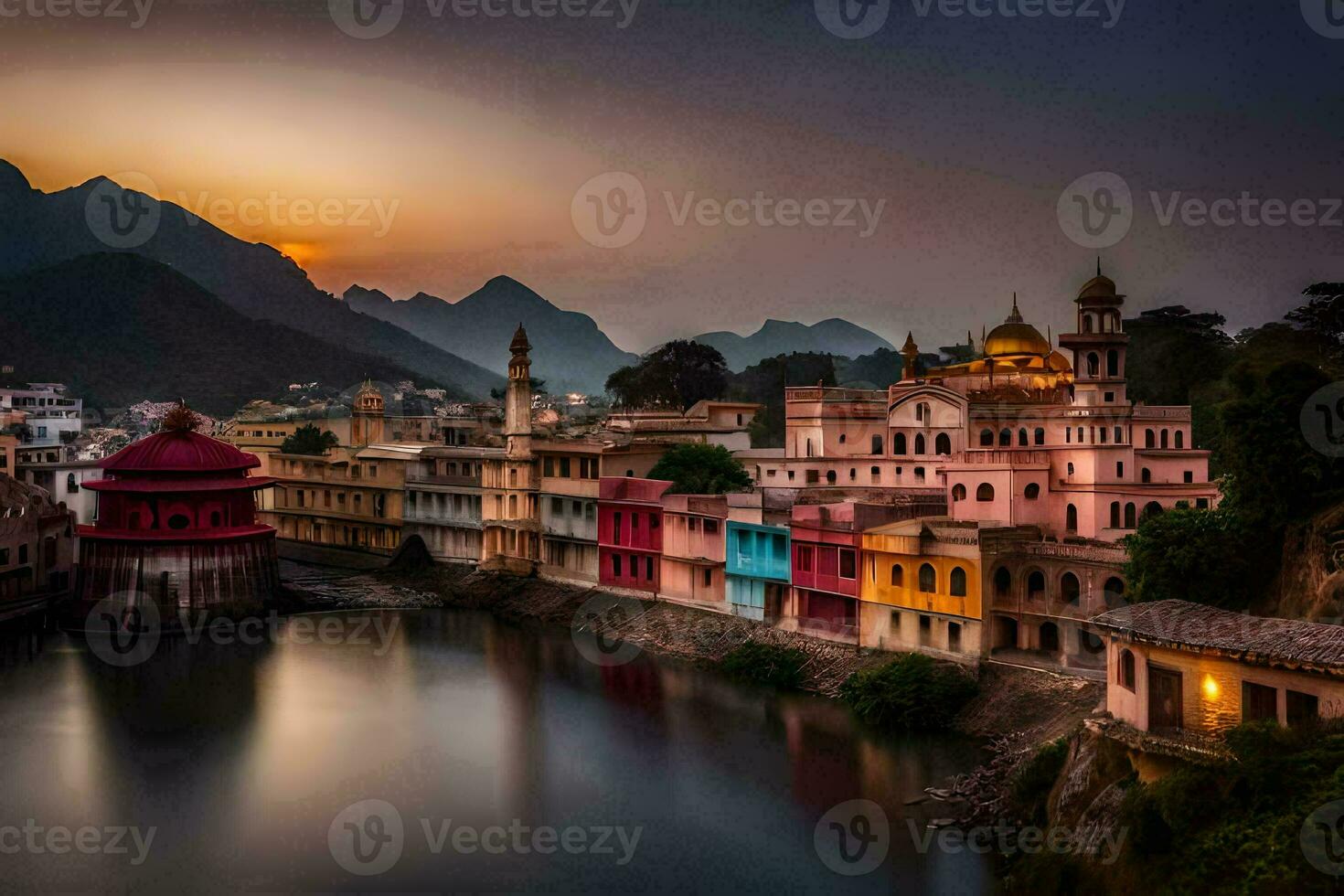 il città di udaipur, India. ai-generato foto