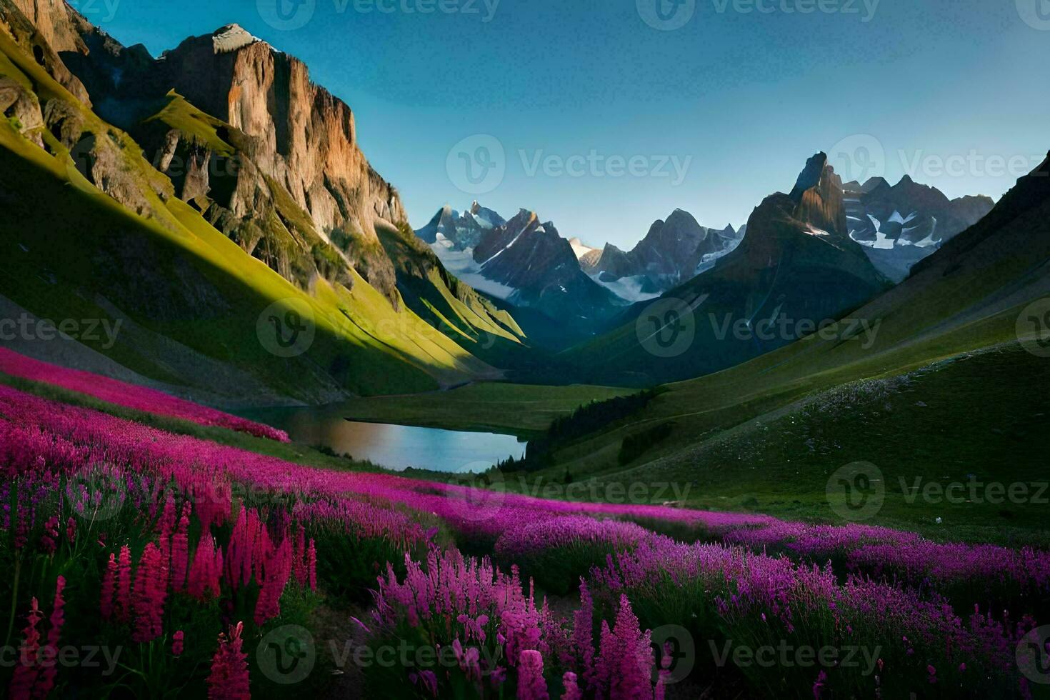 il fiori di il Alpi, persona, persona, persona, persona, persona, persona,. ai-generato foto