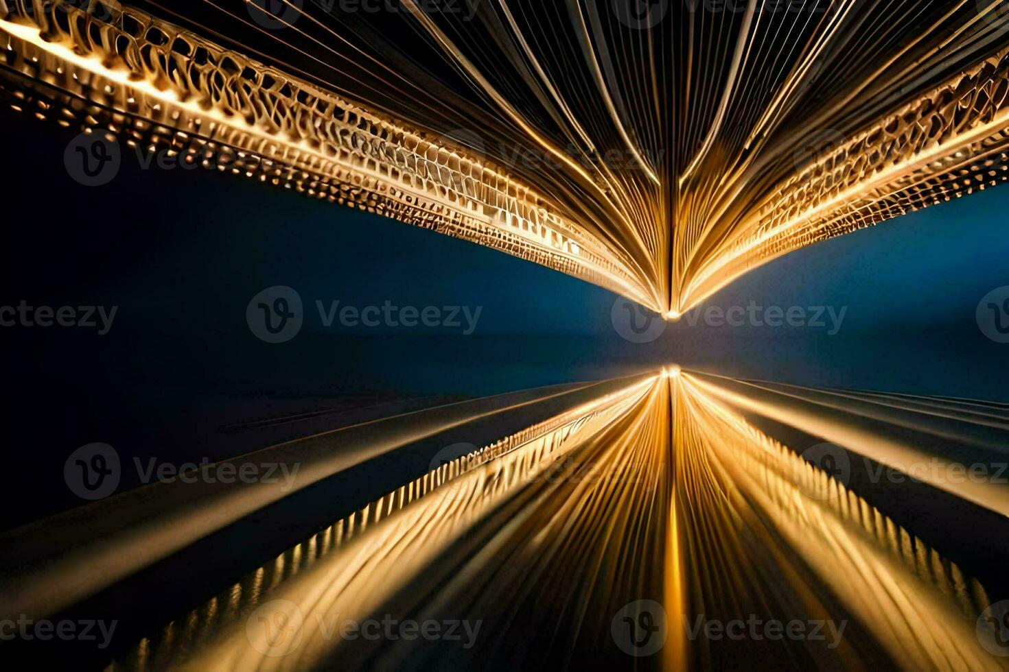un' lungo esposizione fotografia di un' ponte con luci. ai-generato foto