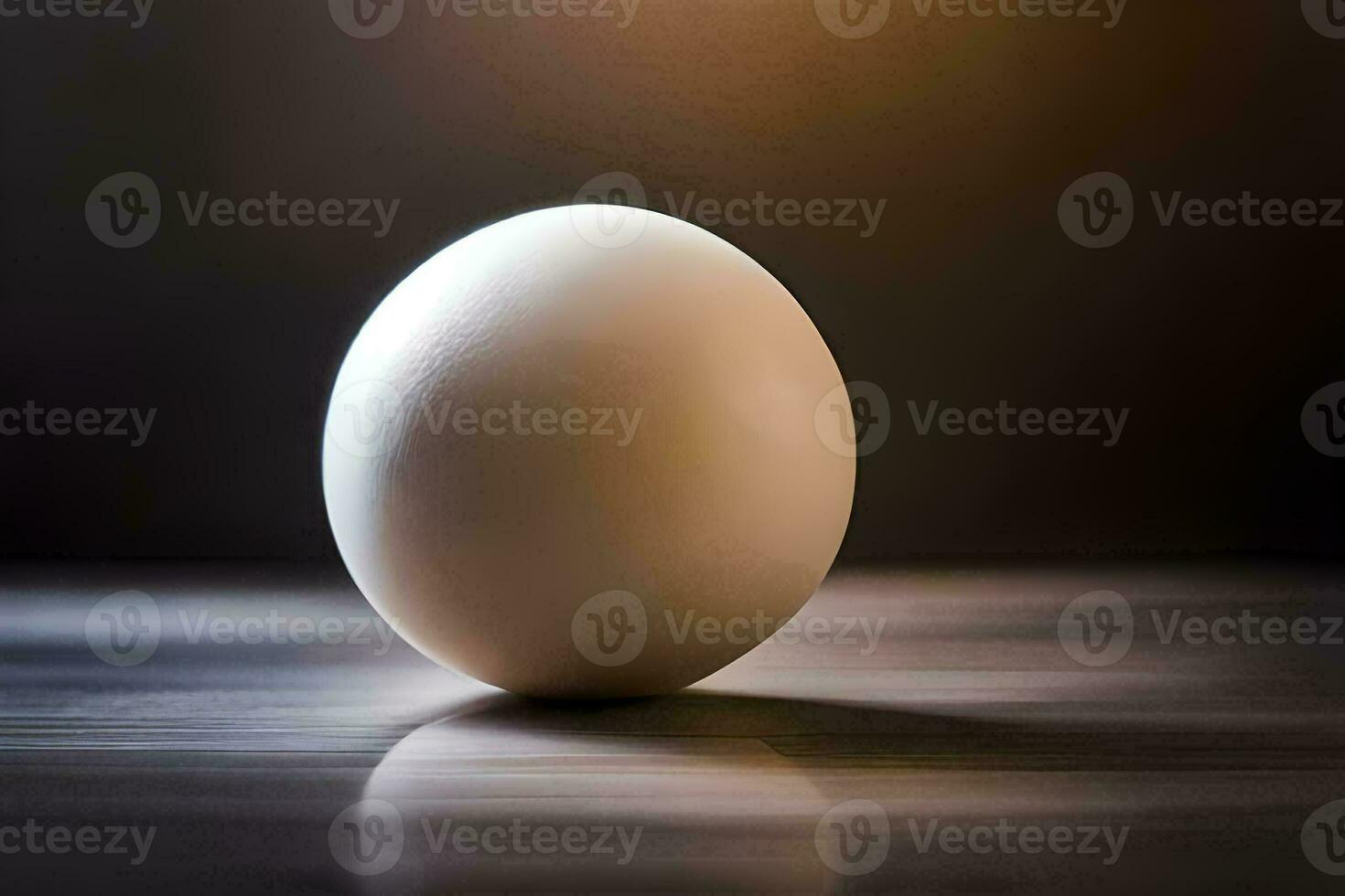 un uovo seduta su un' tavolo con un' sfocato sfondo. ai-generato foto