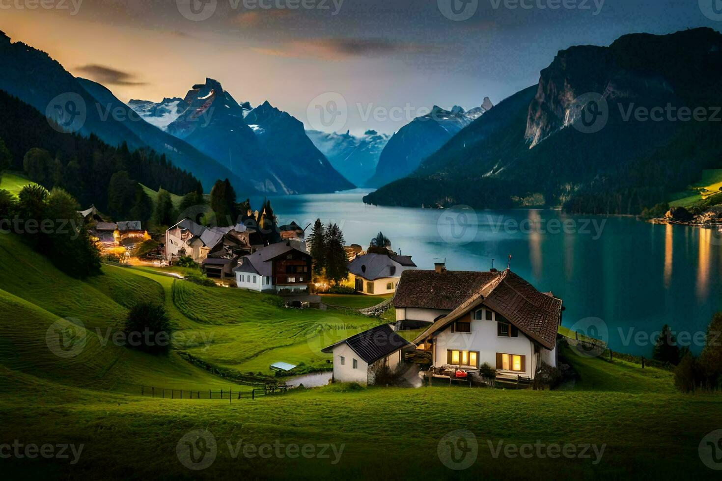 il villaggio di alpbach, Svizzera. ai-generato foto