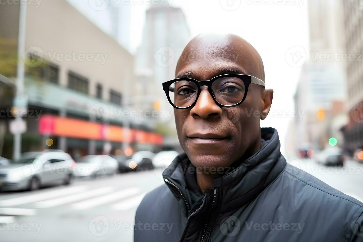ritratto di positivo anziano africano americano uomo. neurale Rete ai generato foto