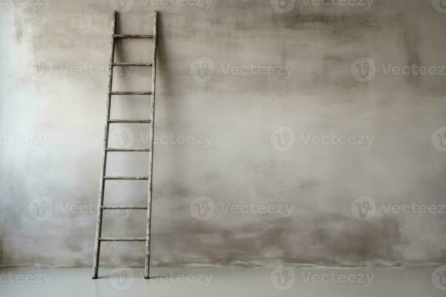 vuoto sporco grunge parete con scala a pioli. generativo ai foto