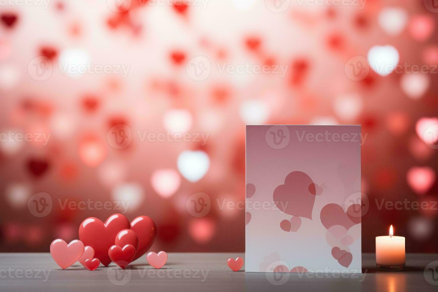 ai generato santo San Valentino giorno saluto carta bokeh sfocatura sfondo. generativo ai foto