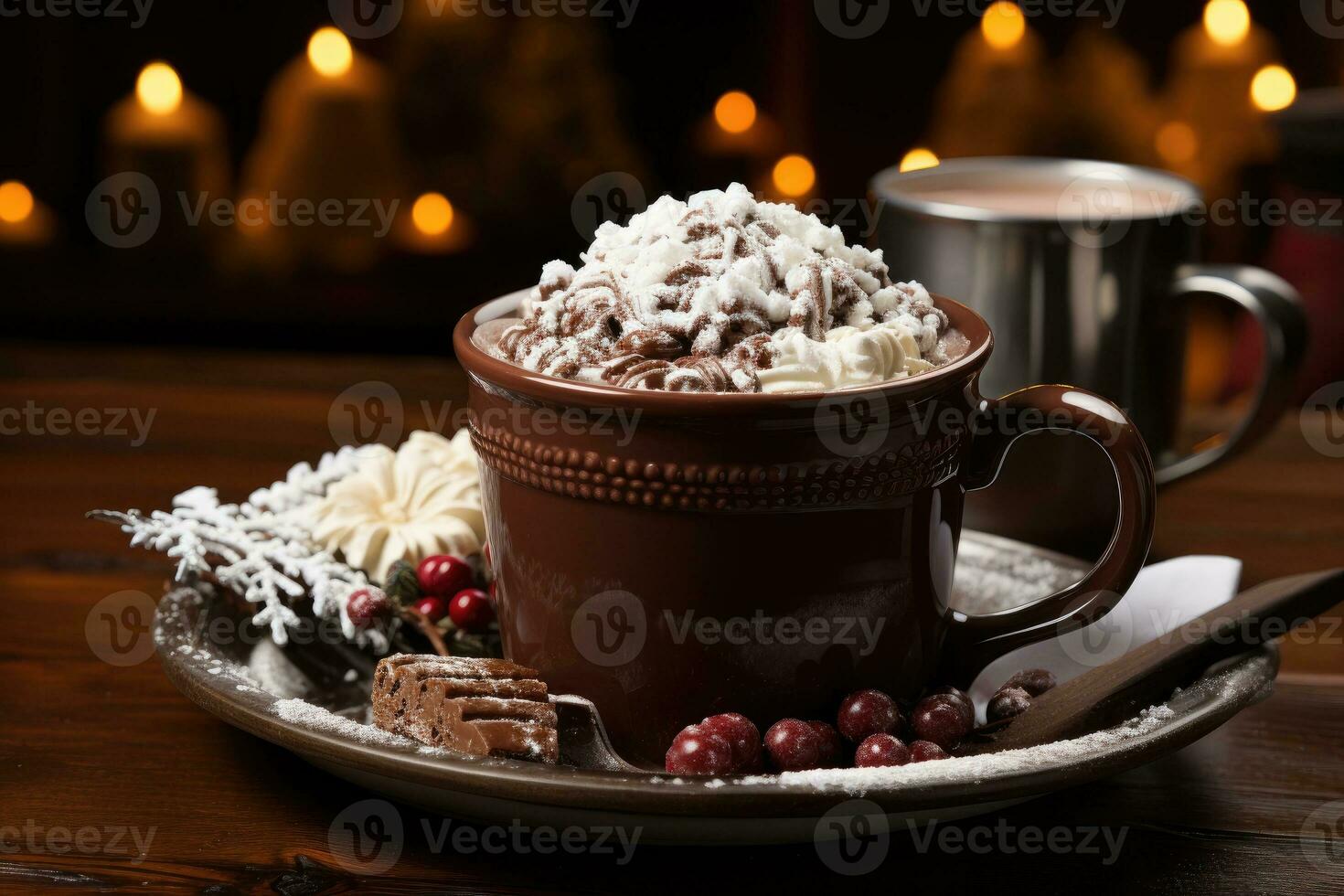 fotografie di caldo cioccolato nel interno foto studio ai generato