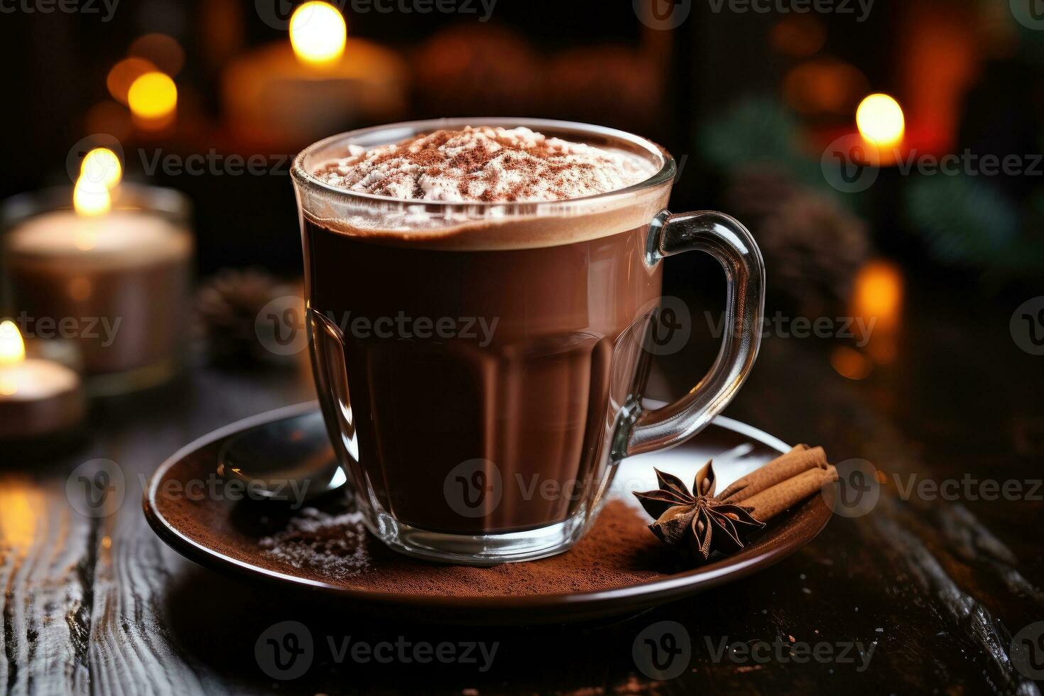 fotografie di caldo cioccolato nel interno foto studio ai generato