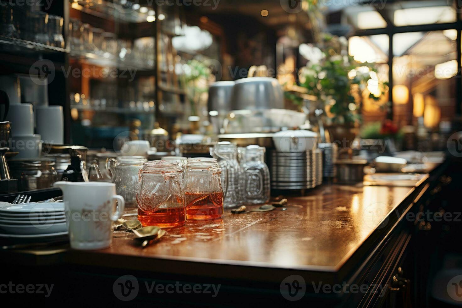 accogliente mattina situazione nel il cucina ai generato foto