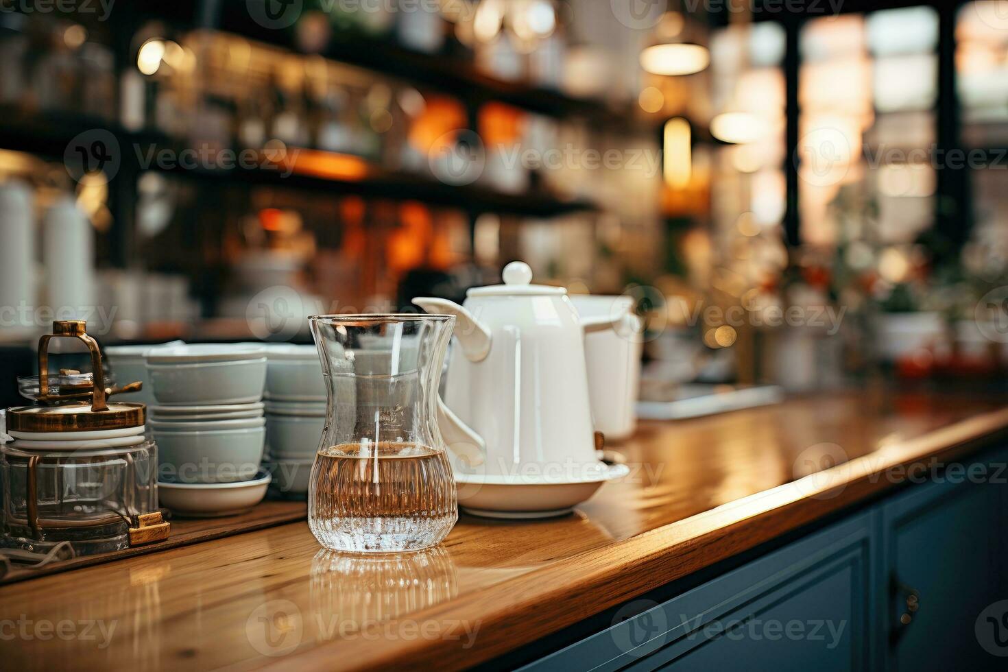 accogliente pomeriggio situazione nel il cucina ai generato foto