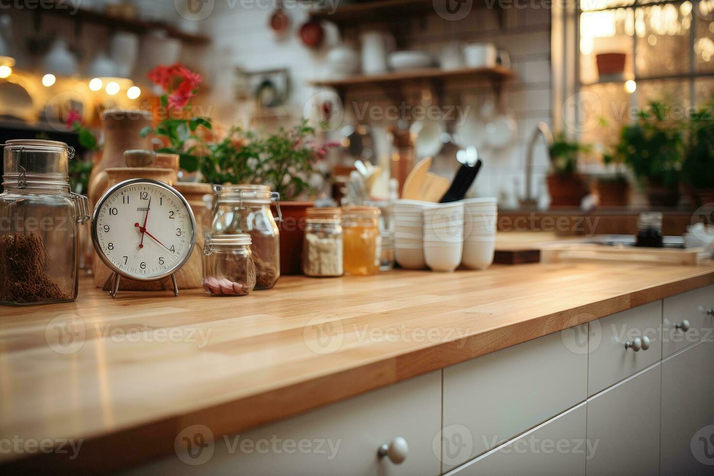 accogliente pomeriggio situazione nel il cucina ai generato foto