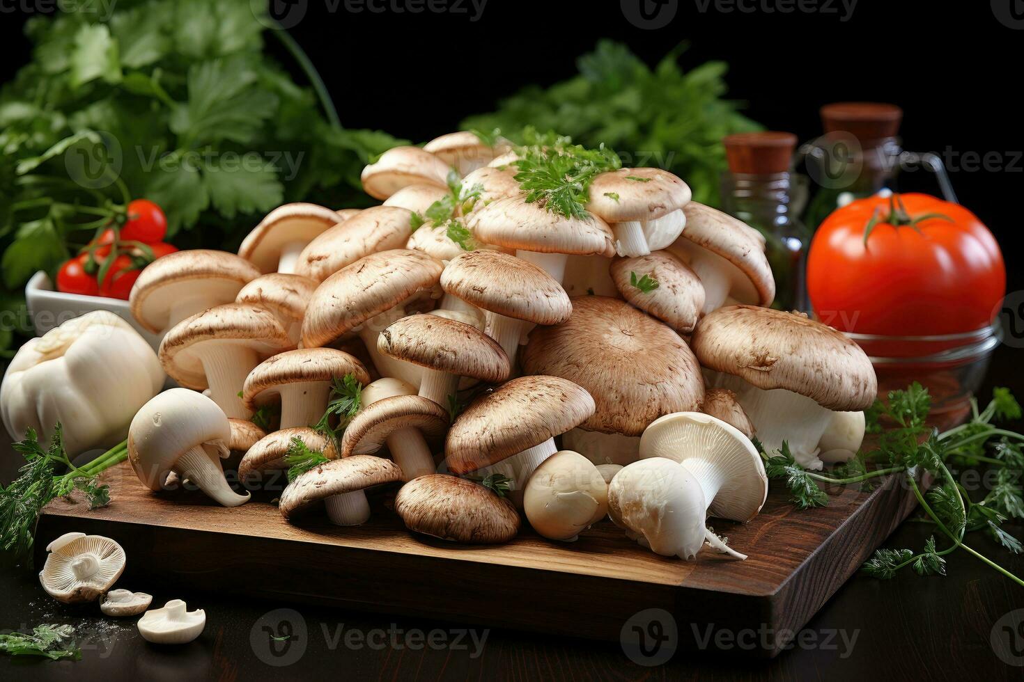 assortimento vario tipi di funghi ai generato foto