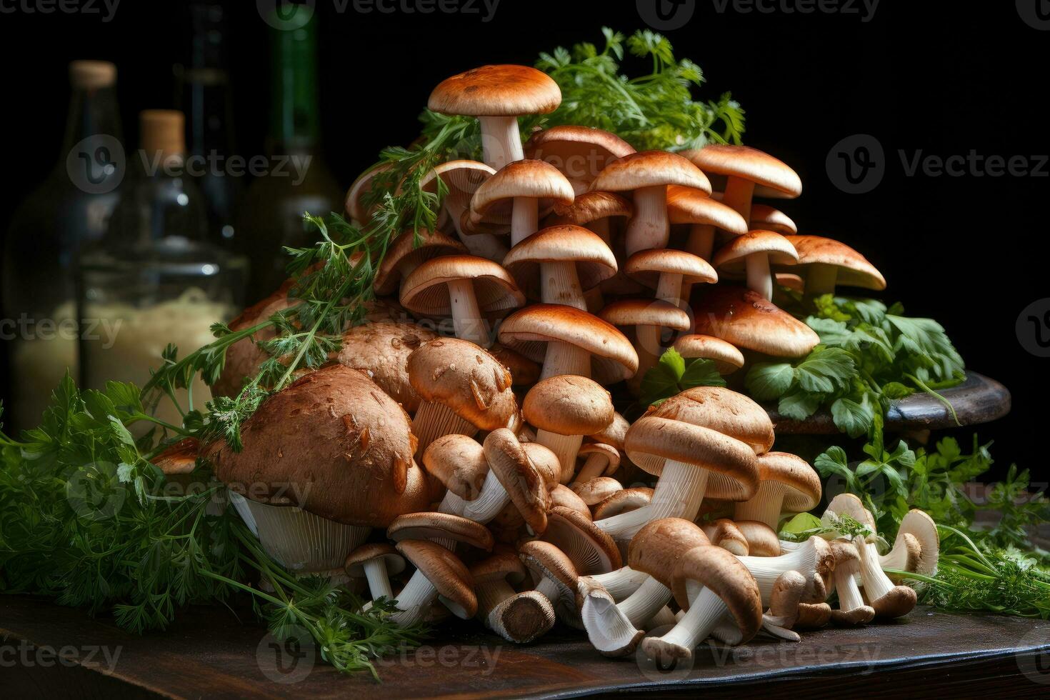 assortimento vario tipi di funghi ai generato foto