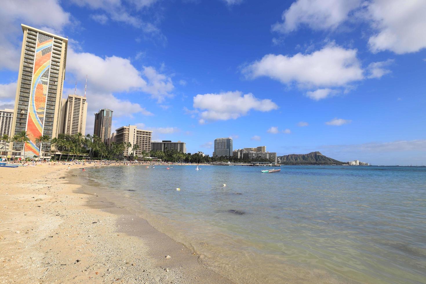 spiaggia di waikiki oahu honolulu hawaii foto