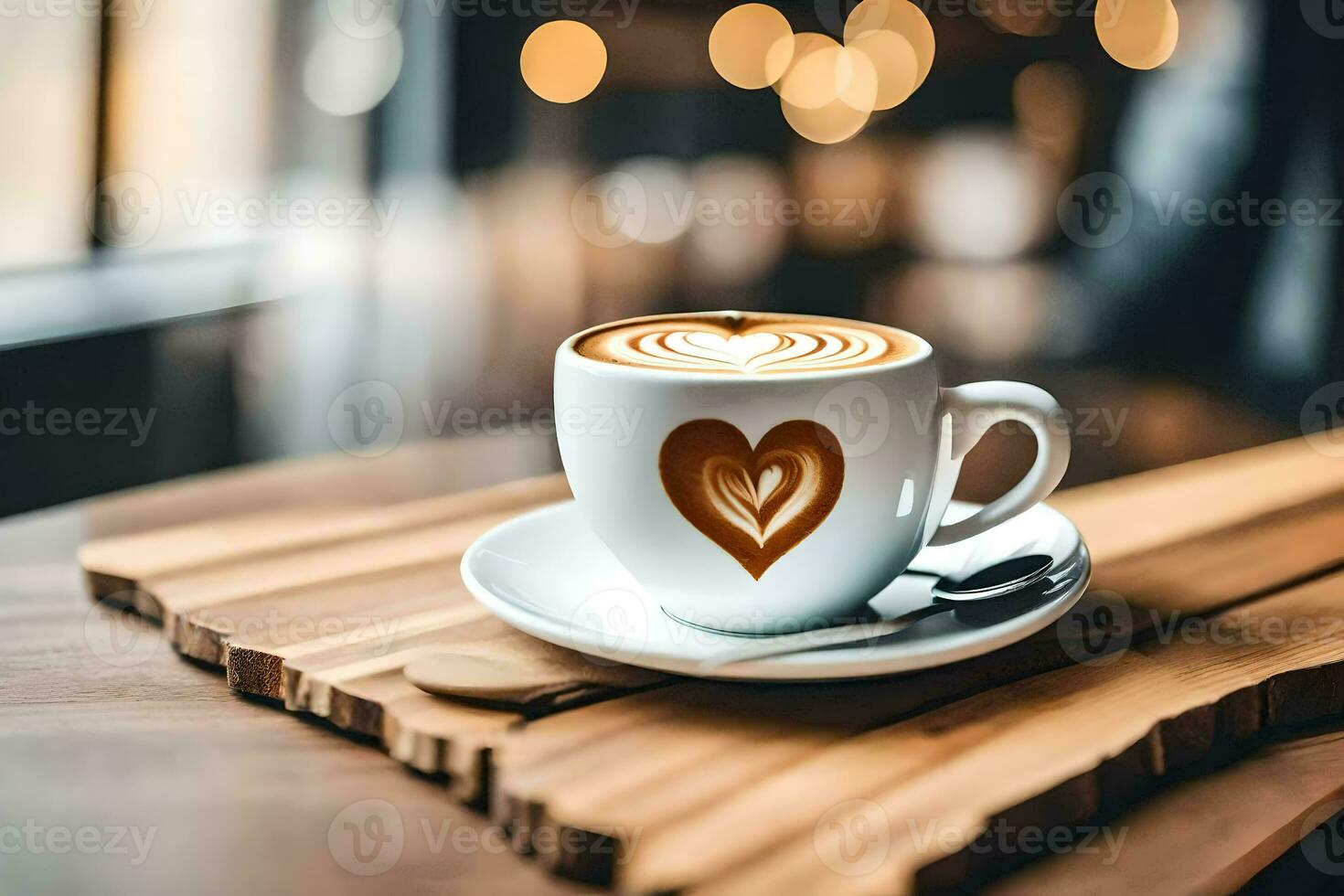 un' tazza di caffè con un' cuore disegnato su esso. ai-generato foto