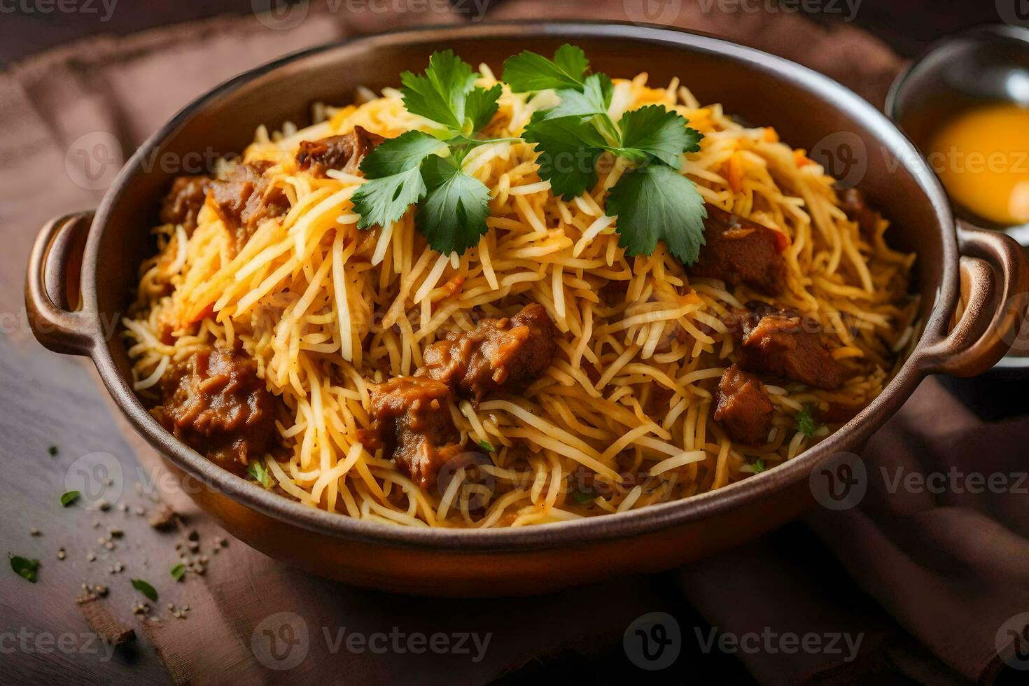 indiano cibo nel un' ciotola. ai-generato foto