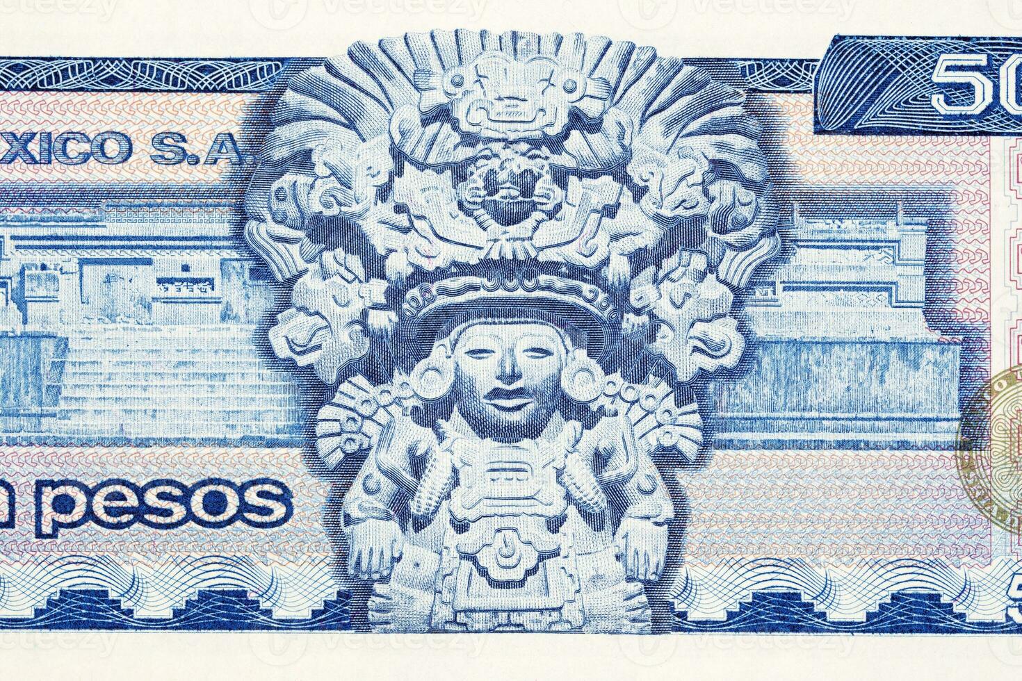 azteco Dio a partire dal vecchio messicano i soldi foto