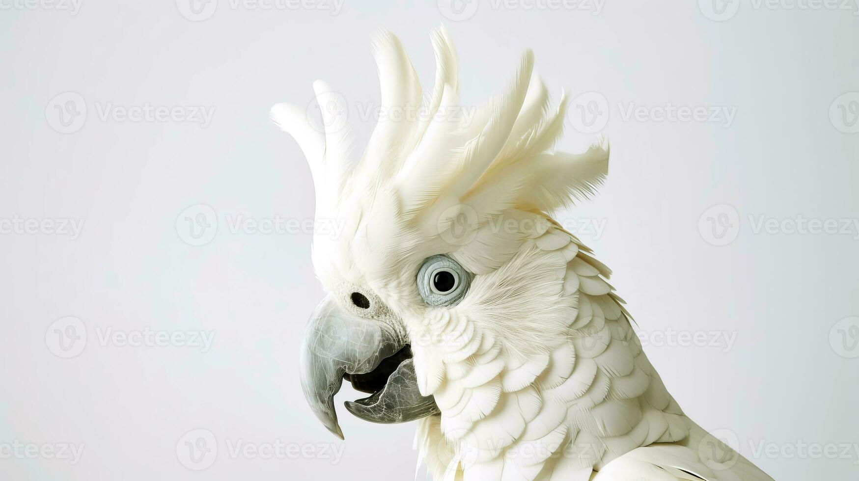 avvicinamento di un' carino domare cacatua pappagallo. ai generato foto