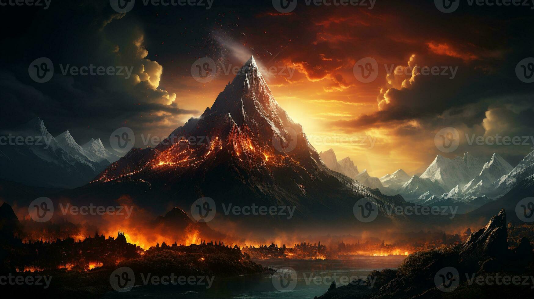 sfondo di eruzione vulcano foto