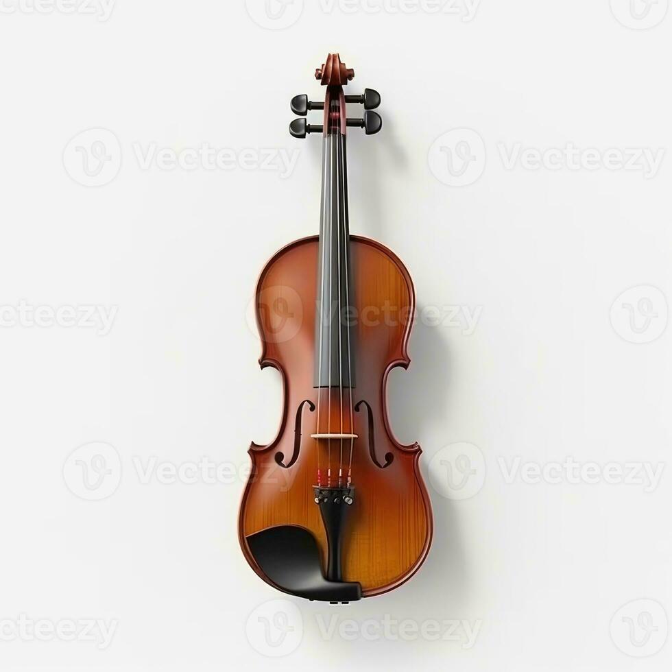 violino isolato su un' bianca sfondo. ai generativo foto